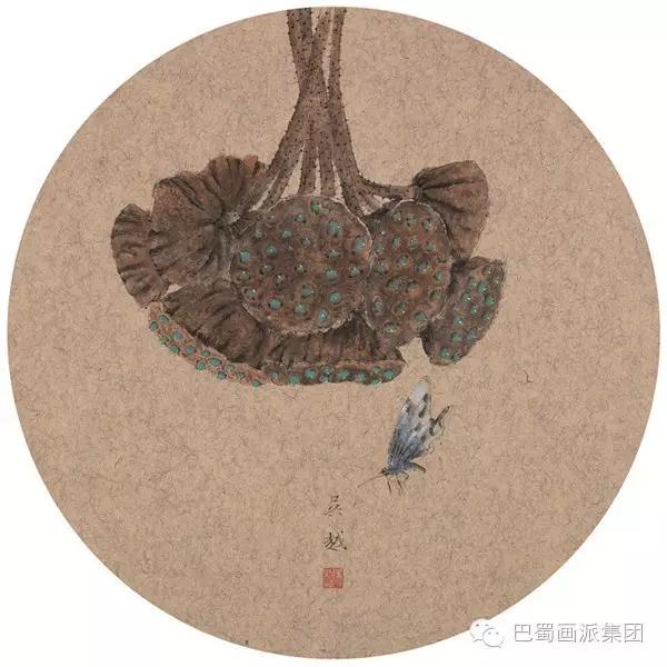 吴越 《蝶舞》 麻纸团扇 33×33cm.jpg