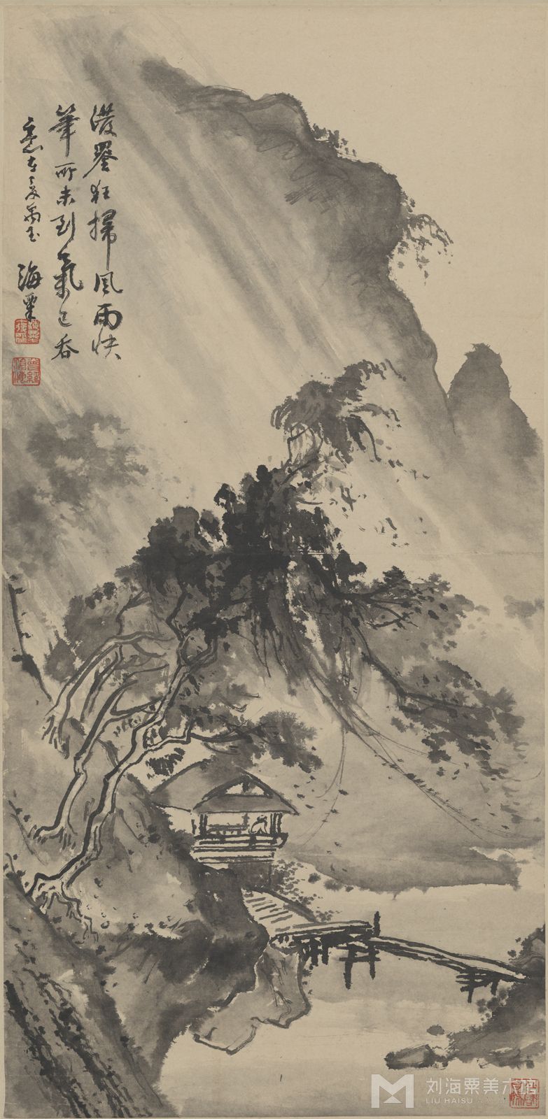 风雨图  年代：1969  尺寸：116.8cm x 56.8cm.jpg