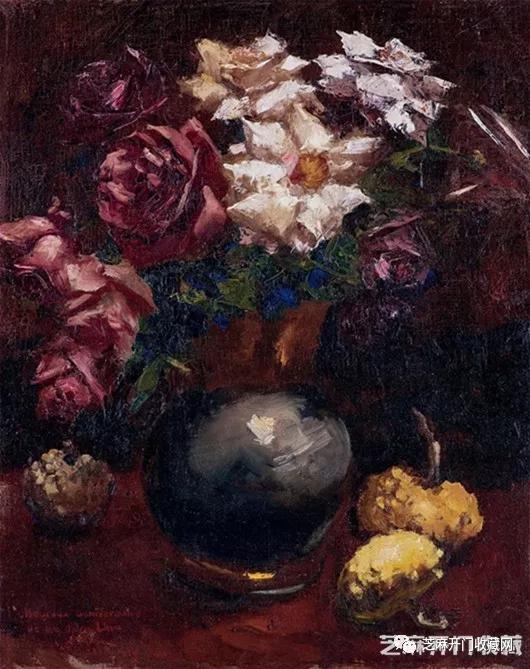 图6：《蔷薇》布面油画，成交价格rmb3,450,000。50×40cm。_ABC看图.jpg