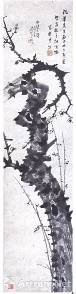 墨梅图 133×32.5cm，纸本水墨 1937年.jpg